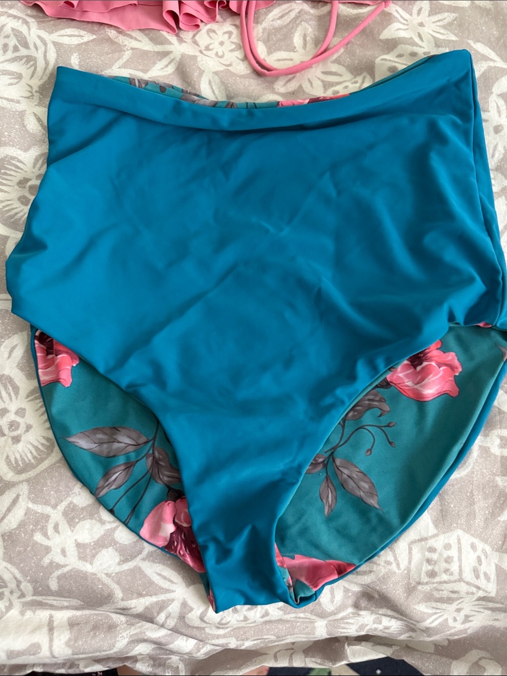Pink Floral Two-Piece Tankini Swimsuit - Picture 5 of 7